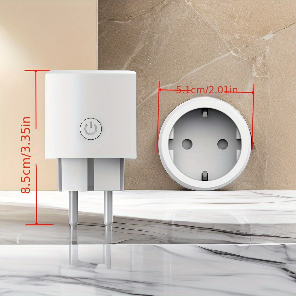 4pcs Smart WiFi Outlets with Energy Monitoring, App & Voice Control, Timer Function, 16A 3840W, European Standard Plug