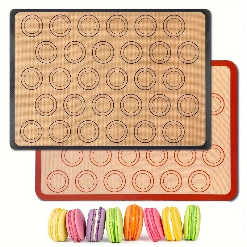 Silicone Baking Mat For Oven, Non-Stick Macaron Silicone Mat, Reusable Heat Resistant Half Sheet Baking Mat - Perfect for Cookies, Macarons, Bread, and Pastry (1pc/2pcs)