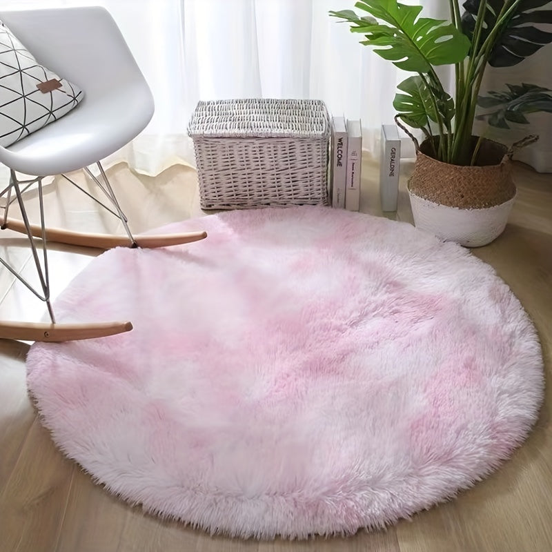 Best-Selling Soft & Fluffy Tie-Dye Round Mat - Luxuriously Thick at 3cm, Ideal for Living Room & Bedroom, Handwash Recommend, Made with Velvet for Ultimate Comfort, Gentle on Skin