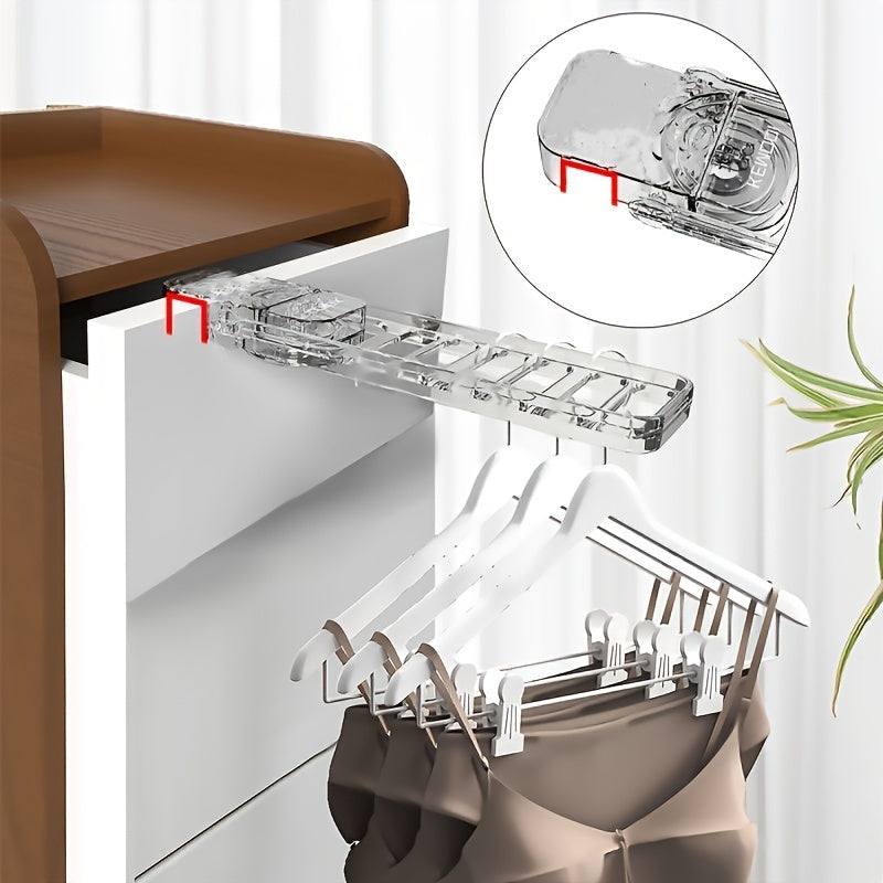 Compact Foldable Clothes Drying Rack with Suction Cups - Easy Installation, Portable Travel Hanger for Balcony & Home, Sturdy Plastic, Perfect for Shirts & Underwear, Space-Saving Clothes Hanging Solution, Laundry Drying Rack