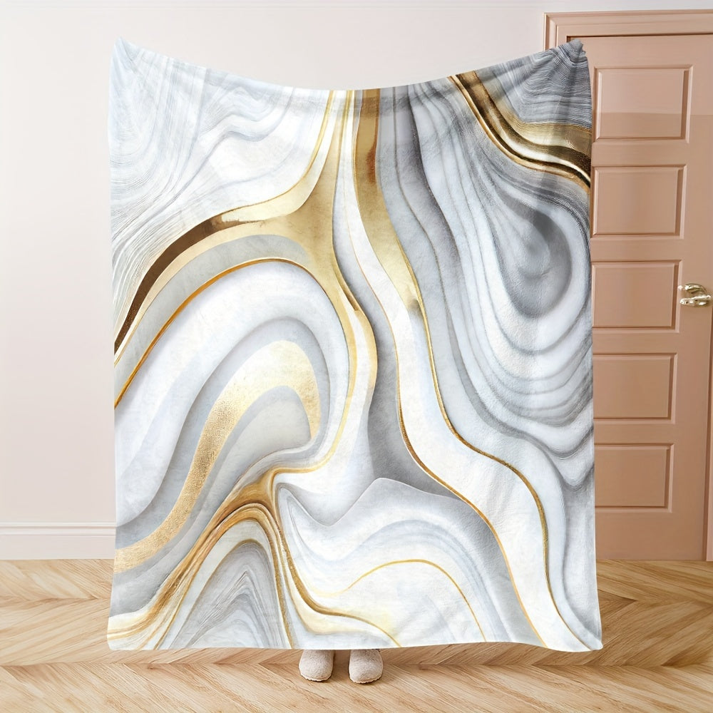 Soft and cozy marble print blanket for all seasons, perfect for travel, sofa, bed, office, or home decor. Great birthday or holiday gift for adults.