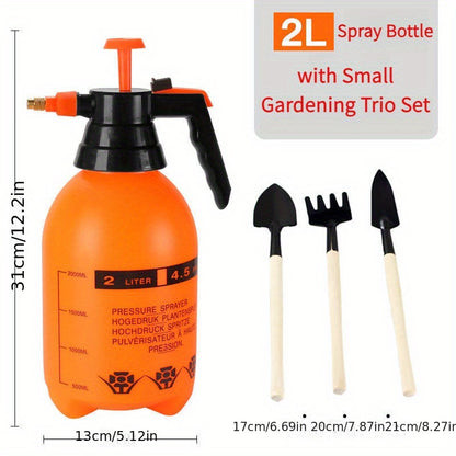 2/3L High-Pressure Air Spray Watering Can Set with Adjustable Nozzle for Durable Garden & Lawn Care, Flowers, Grass, Home Cleaning.