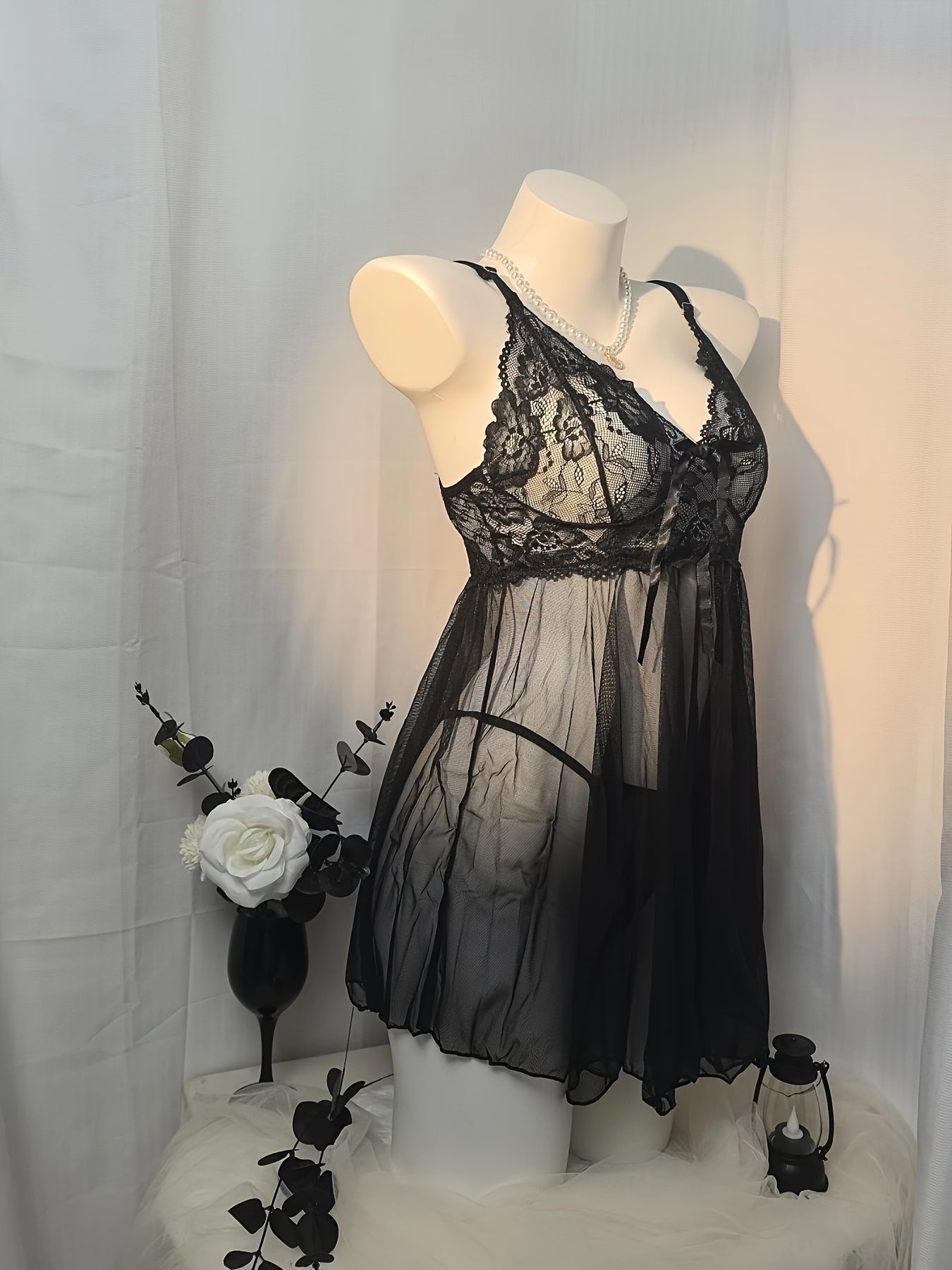 Trendy dress and thong set for women.