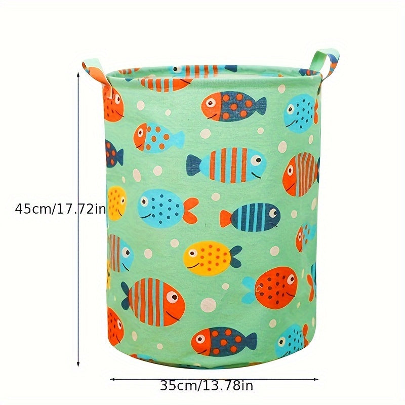 Essential RV storage basket with fish and leaf designs - ideal for organizing clothes, toys, and more - sturdy and long-lasting.