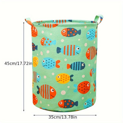 Essential RV storage basket with fish and leaf designs - ideal for organizing clothes, toys, and more - sturdy and long-lasting.