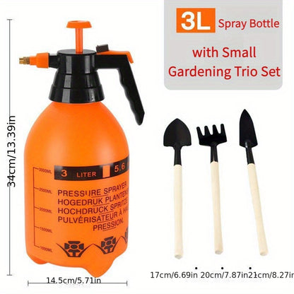 2/3L High-Pressure Air Spray Watering Can Set with Adjustable Nozzle for Durable Garden & Lawn Care, Flowers, Grass, Home Cleaning.