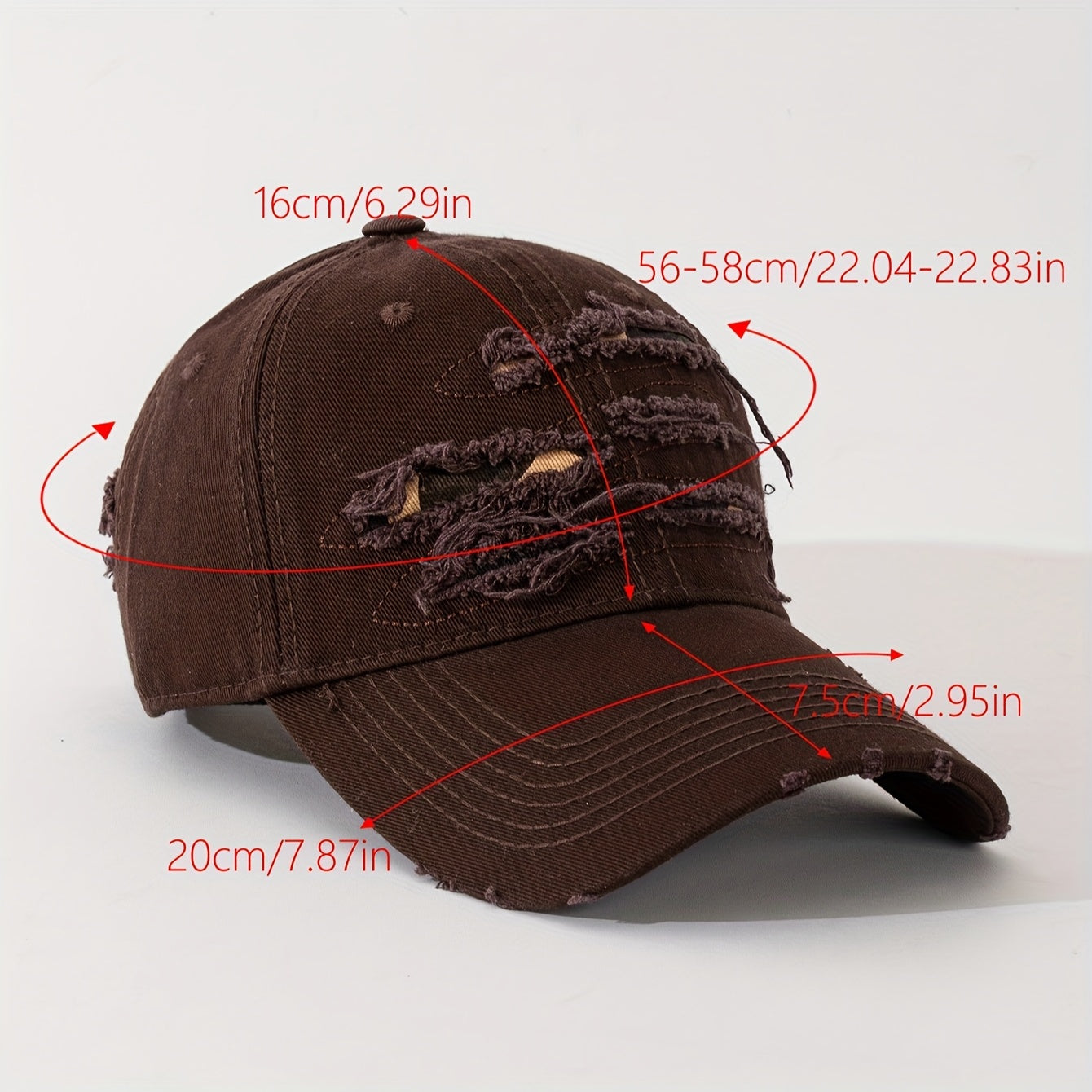 1pc Embroidered Baseball Cap with Hole, Washed, Lightweight, Hand Wash or Dry Clean, Solid Color, Spring Festival Valentine's Day Gift