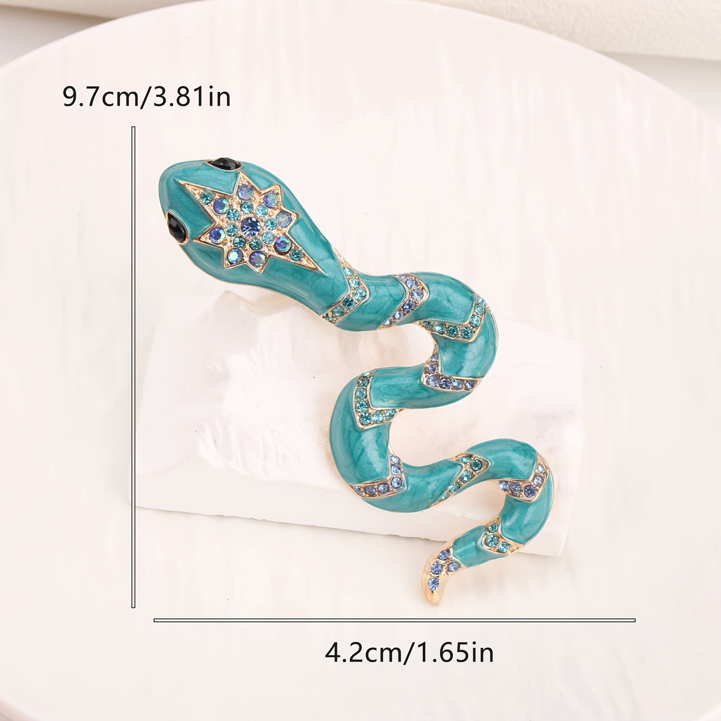 Ayollar uchun porloq rhinestone'lar bilan zamonaviy ilon brosh pin - ESSHPULE brendi