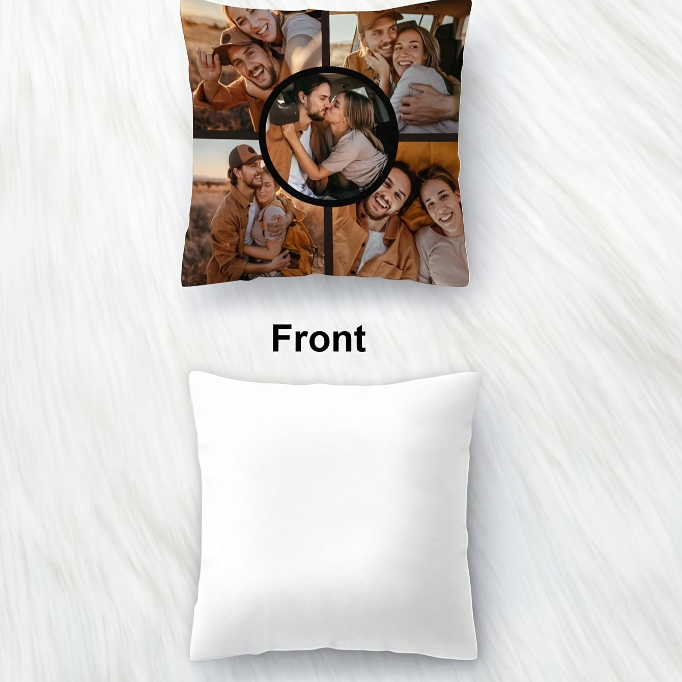 Get a Customized Photo Pillow Cover measuring 45.72x45.72cm, made of Plush Fabric - Ideal for enhancing your Living Room, Bedroom, or Sofa decor. A Special and Unique Gift for Anniversaries, Birthdays, Mother's Day, Father's Day, or Best Friends.