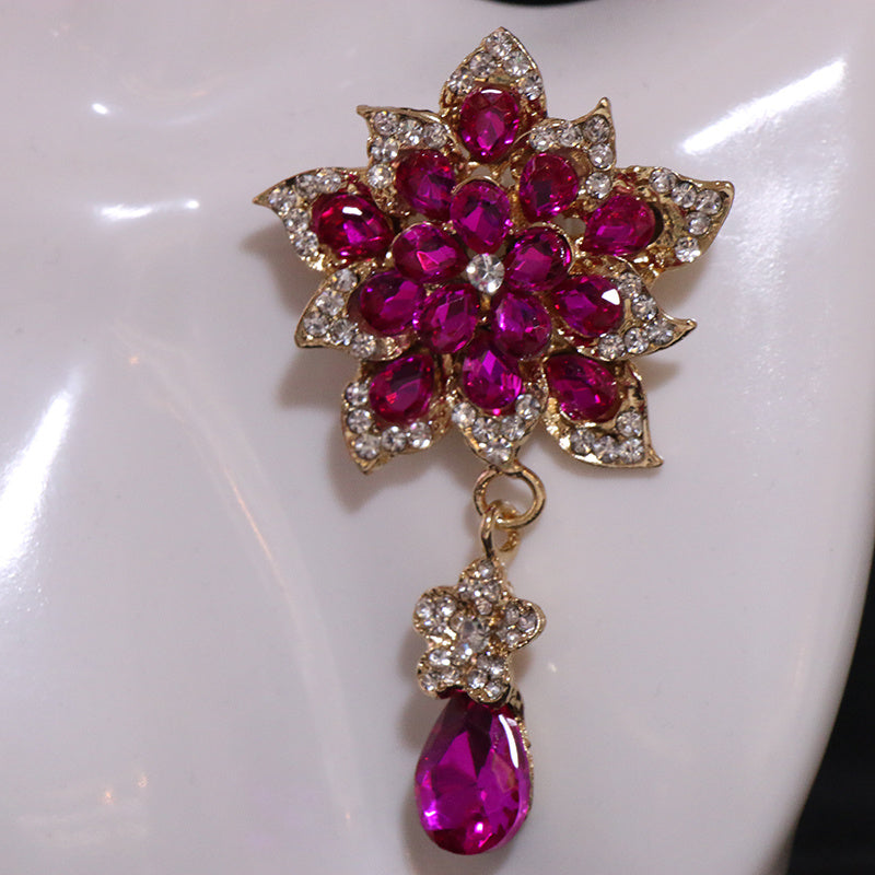 Nozik Rhinestone Brooch Pin, Nizomli Katta Shakl, Ayollar uchun Jozibali Moda Aksessuar