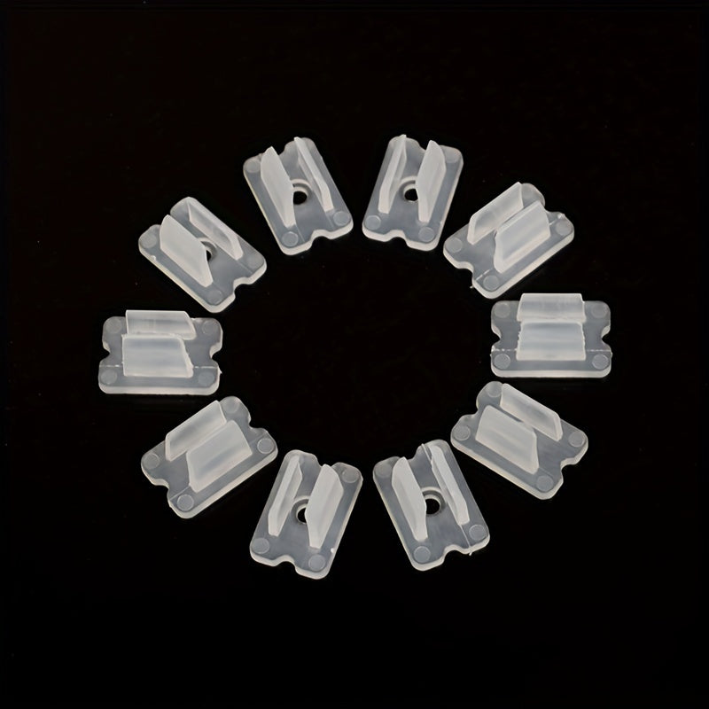 50 LED strip light clips for 2835 neon flex, snap-on connectors, no batteries needed.