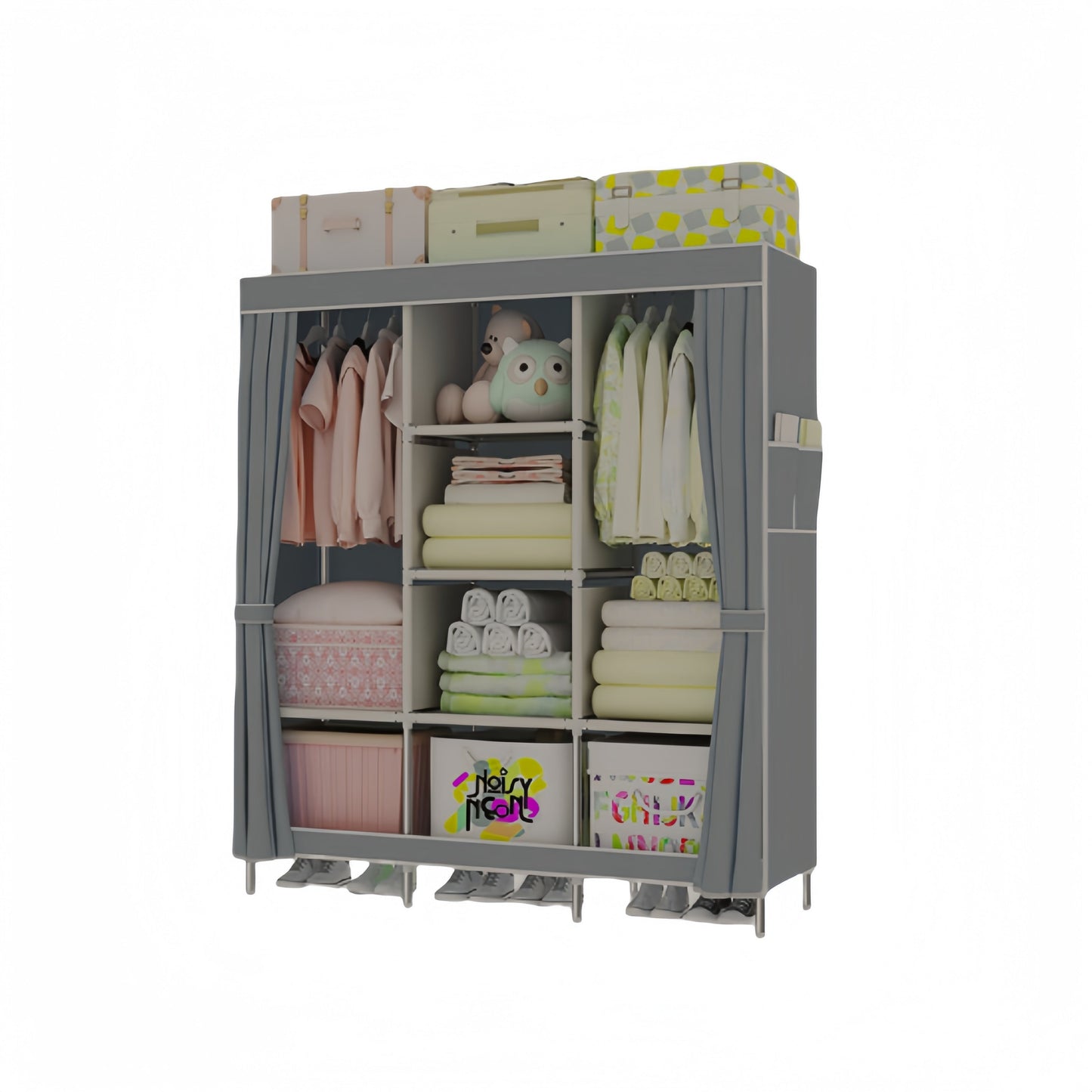 Easily Assembleable Portable Wardrobe Organizer Made of Durable Non-Woven Fabric, Comes in Various Colors, Extra Strong and Sturdy.