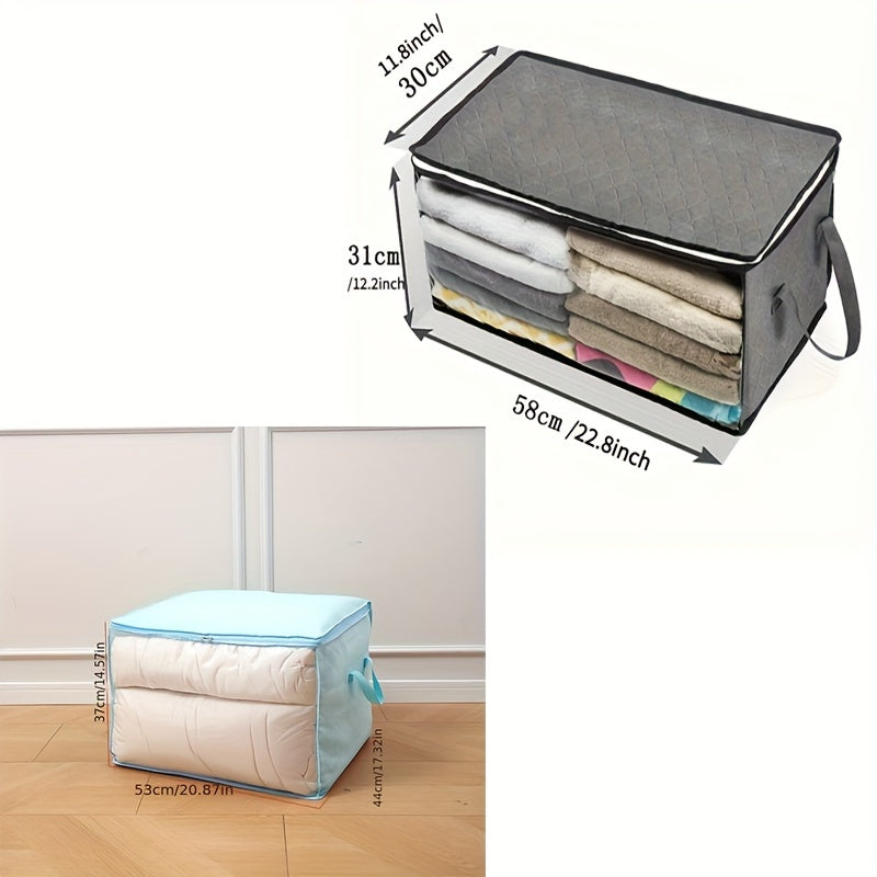 Large Capacity Portable Closet Organizer with Clear Window, Space-Saving Wardrobe Storage Bag for Clothes and Quilts, Features Independent Design with Handles, No Gold Pipes, Recommended for Items up to 10kg, Easily Portable Closets.