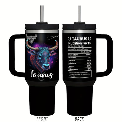 40oz zanglamas po'latdan yasalgan Zodiac Tumbler tutqichi va solg'ich bilan - Tug'ilgan kunlar, Rojdestvo va Sevgi kuni uchun mukammal sovg'a - Oqmas, BPA-free astrologiya qahva kubogi erkaklar va ayollar uchun