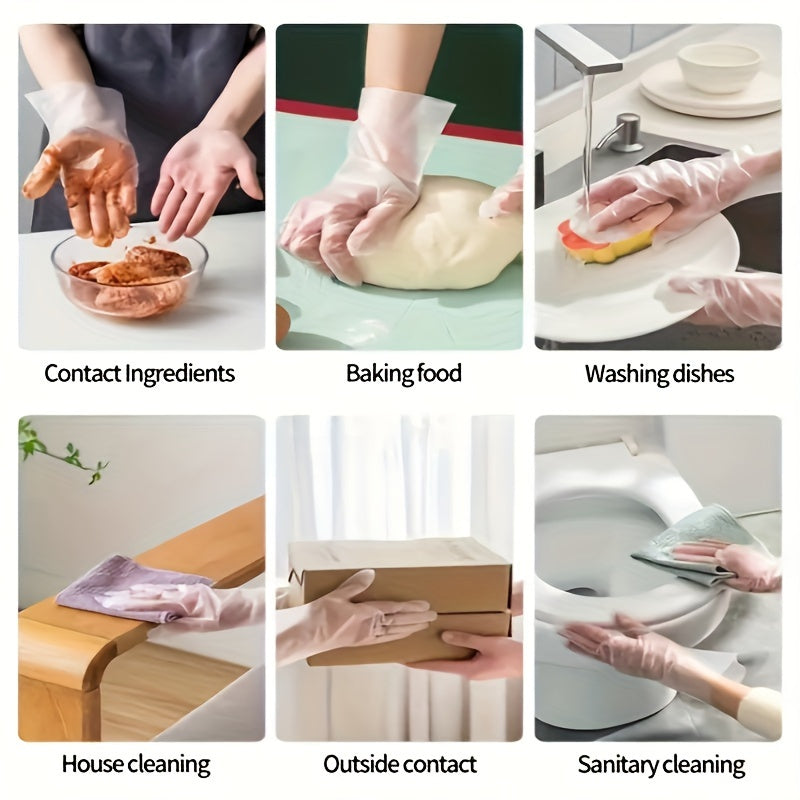 100 TPE Disposable Gloves - Waterproof, Lead-Free & Latex-Free for use in Kitchens, Restaurants, Hotels, Pet Care, and Outdoors.