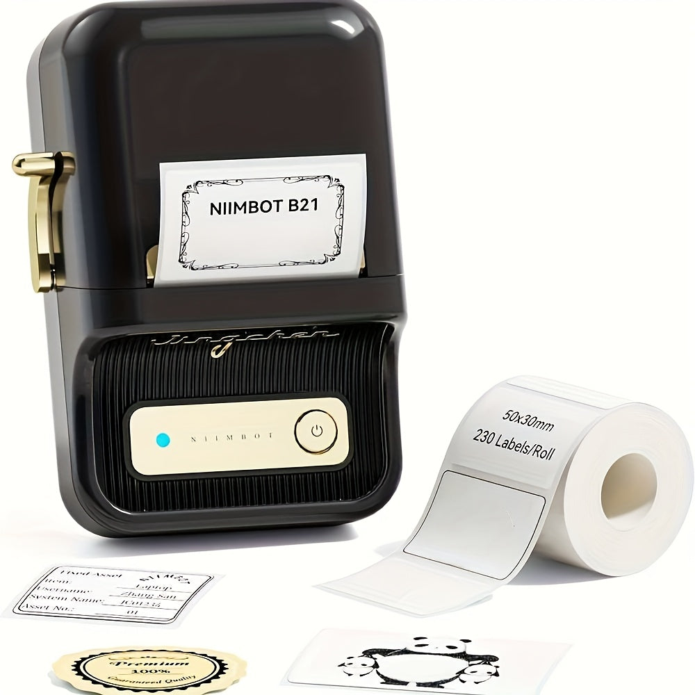 Niimbot B21 Smart Label Printer - Portable, wireless thermal label maker for home, office, store. Inkless & fast printing, high-quality, versatile label printing. 20-50mm width, USB/battery