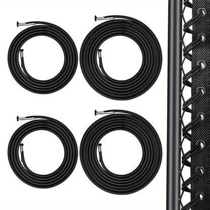 Set of 4 Universal Replacement Elastic Bungee Laces for Zero Gravity Chair, Recliner, and Lounge Chair - Black