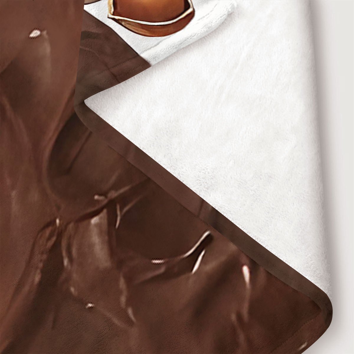 Stay cozy with this Nutella-inspired flannel throw blanket featuring a modern digital print. This stain-resistant blanket is perfect for all seasons and made with durable polyester knit fabric, ideal for home decor, office use, travel, and picnics.