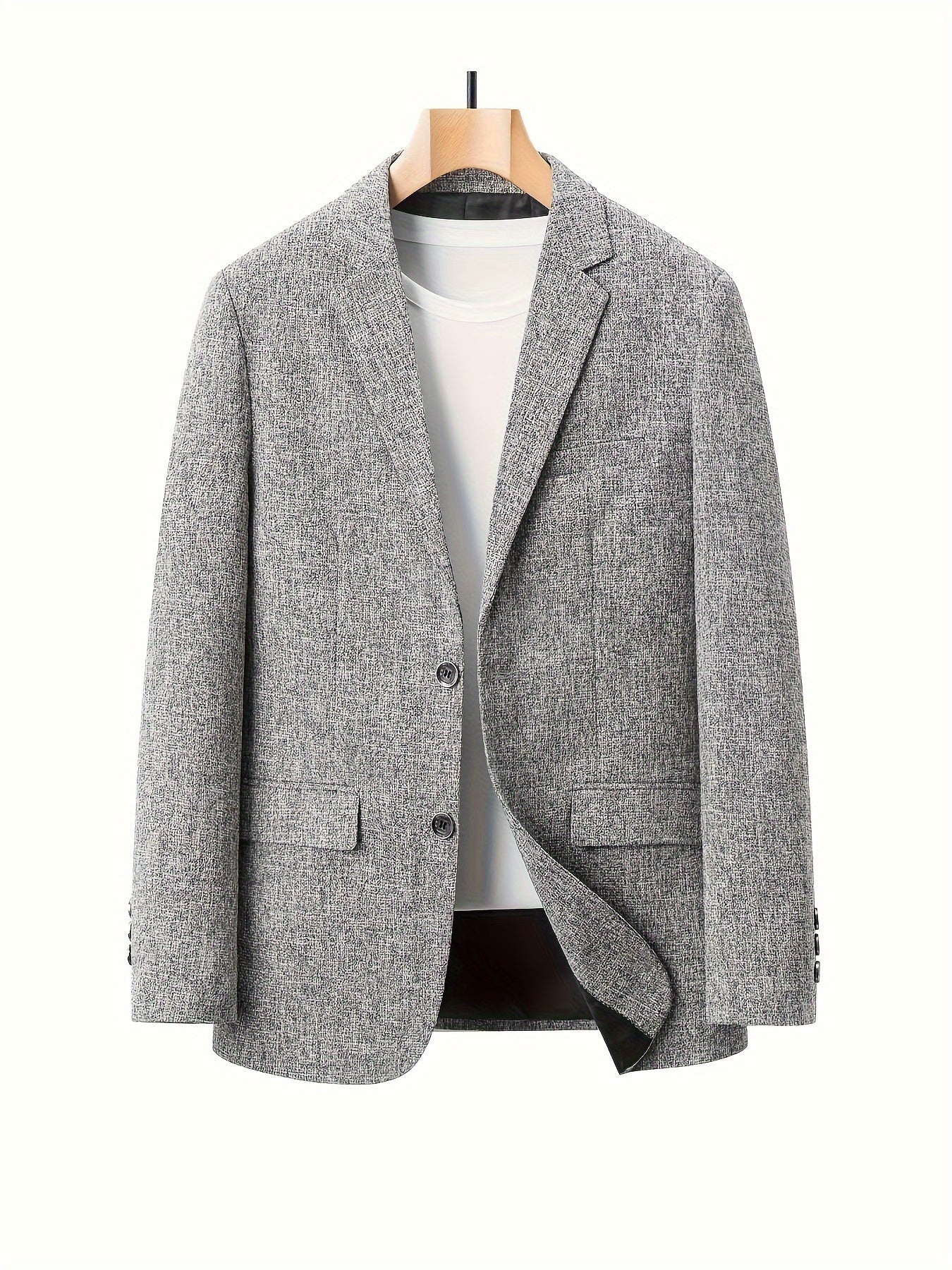 Sleek men's blazer suitable for business casual, lightweight and wrinkle-free.