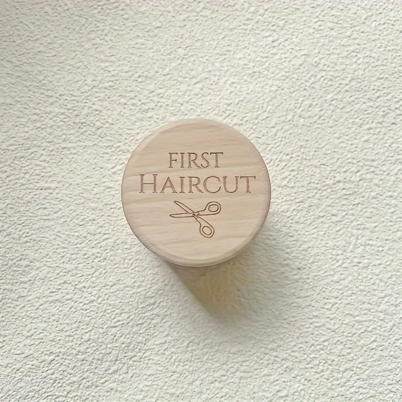 Wooden First Barber Curly Hair Keepsake Set - Ideal for Birthdays, Christmas, Valentine's Day, Easter, and Room Decor - Makes the Perfect Holiday Gift