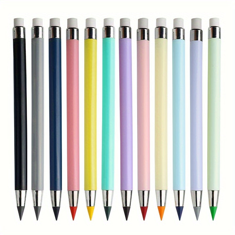 Colorful pencil set with 100pcs, everlasting and replaceable tips, 22 colors, HB hardness, 0.5mm wire, suitable for drawing, art, sketching, and school supplies for ages 14+.