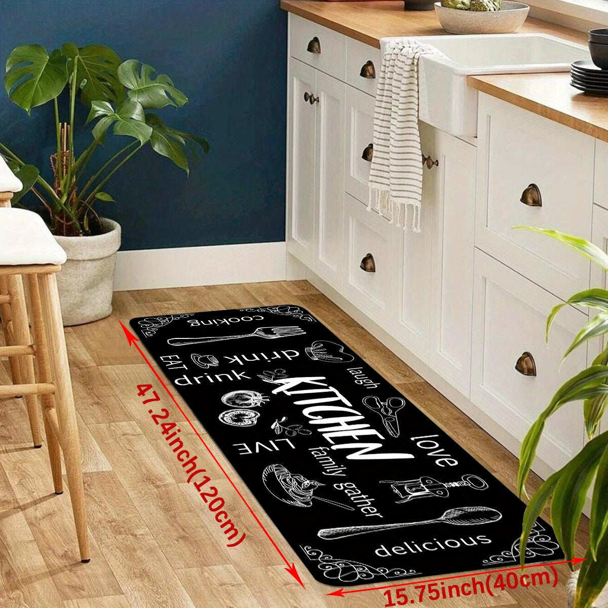 Anti Fatigue Kitchen Mat provides comfort, durability, and safety in the kitchen. This non-slip cushioned rug is perfect for standing in the kitchen for long periods of time. It is heavy duty and waterproof, making it ideal for use in the kitchen