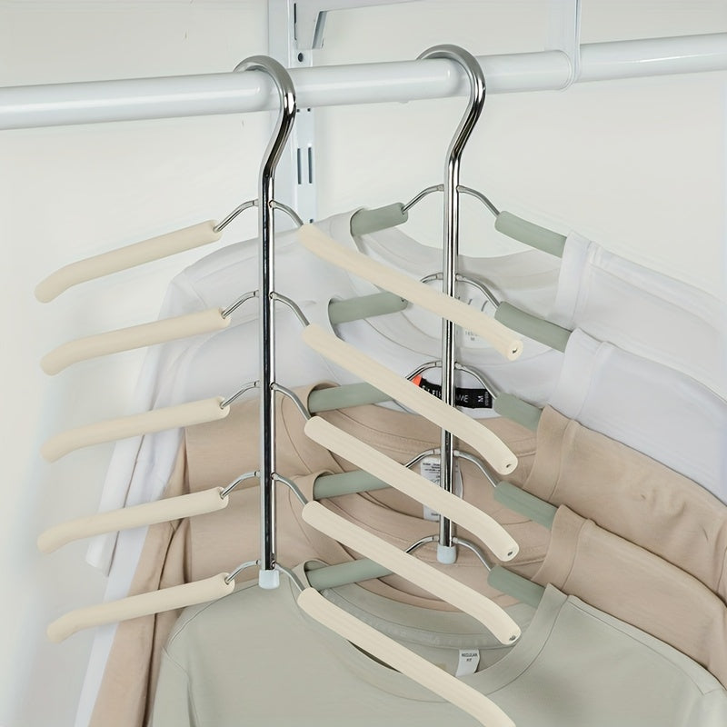 Multi-layer Metal Clothes Hanger for Efficient Wardrobe Organization and Space Saving in Closet or Bedroom