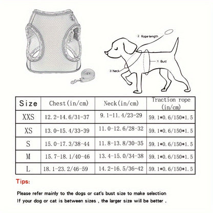 Breathable dog harness for dogs with reflective features, no pull design, and includes leash.