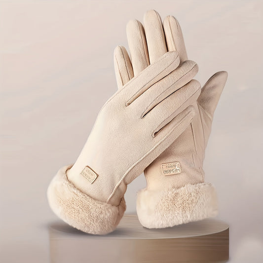 2023 Women's Winter Gloves: Stay Warm and Stylish in Cold Weather with Touchscreen Compatible, Elastic Polyester Material, Warm Lining, and Split Finger Design