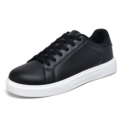 Black lace-up sneakers for women, versatile and comfortable for outdoor activities.