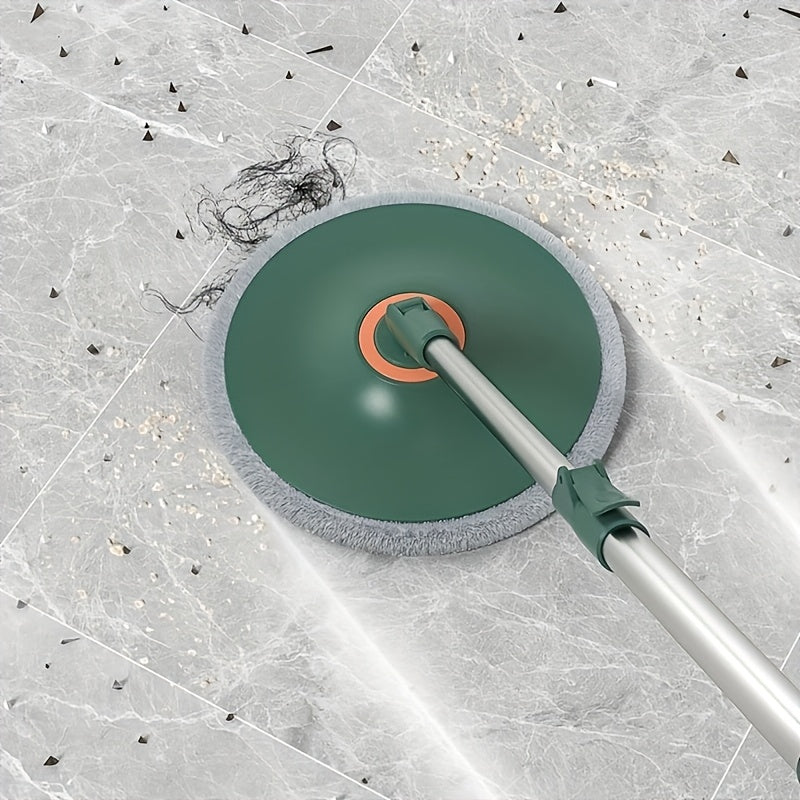 Get your hands on the 1 Set Round Spin Mop and Bucket System with Wringer, including 2 Microfiber Pads. Made of durable plastic, this cleaning set is perfect for use in the living room, bedroom, bathroom, and toilet. It is ideal for cleaning kitchen