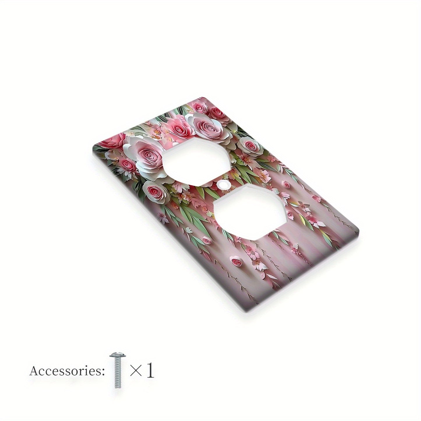 1 piece 3D floral and botanical decorative outlet cover, no power required, easy to clean - pack of 1.