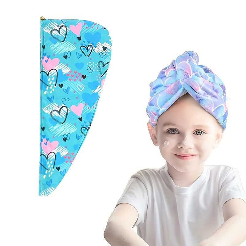 Mermaid-themed Cartoon Microfibre Hair Towel: Wrap, Rapidly Drying Turban