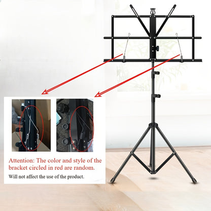 Portable folding music stand for piano, guitar, ukulele, and violin with durable alloy construction.