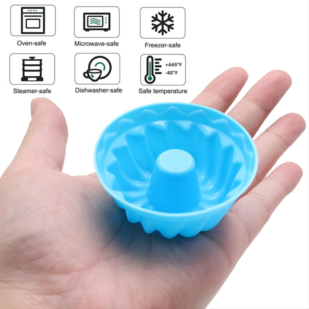 Get a dozen Mini Silicone Baking Cake Molds now! These nonstick cupcake liners are BPA-free and perfect for creating fancy desserts like jelly and muffins. Ideal for your baking needs.