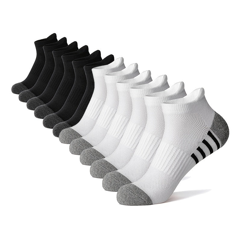 Men's casual striped sports socks, breathable and soft, ideal for summer fitness.