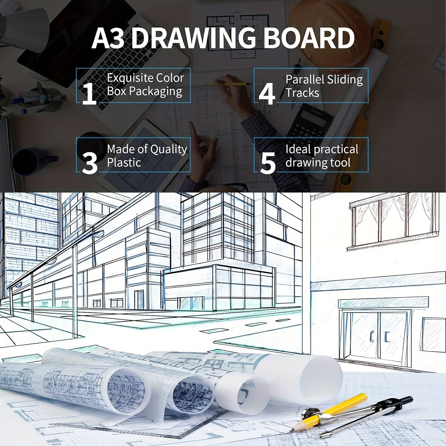 A3 Drawing Board: Easily Portable and Precise Design and Measurement Tool for Home and Office Decoration