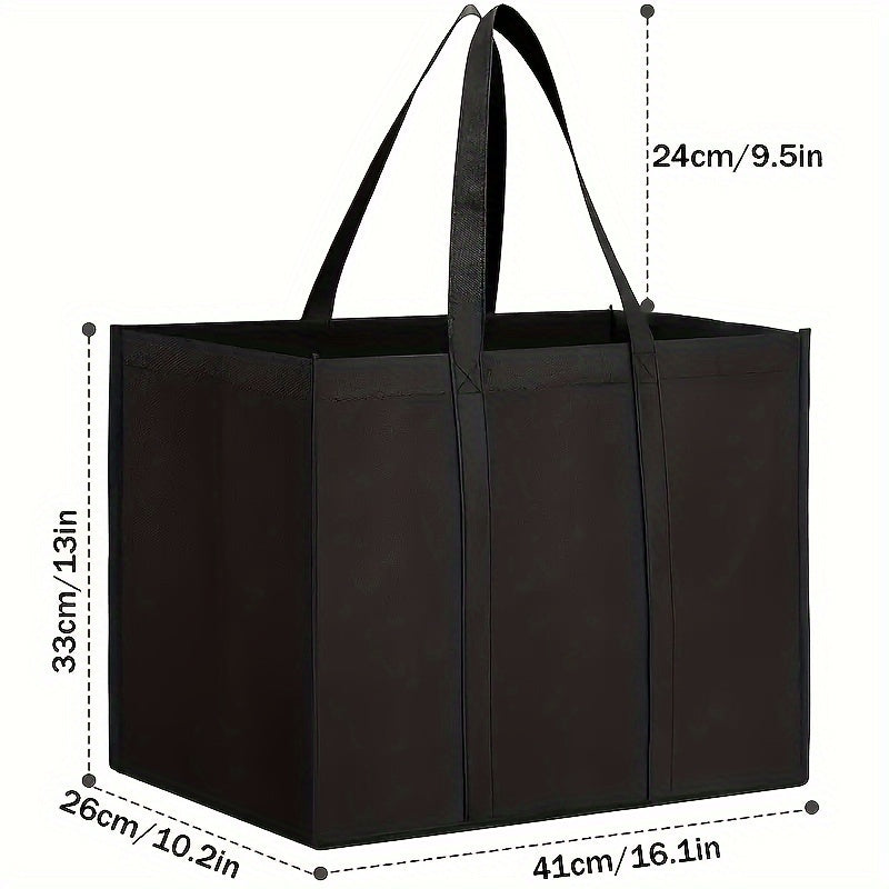 Durable Eco-Friendly Reusable Shopping Bag - Square Tote made of Leak-Proof Polypropylene with Sling, Stands Upright, Folds Easily, Machine Washable, Ideal for Grocery Shopping & Produce, Features Long Handles and Holds Over 45 Pounds.