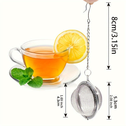 Set of 2/4/6 durable stainless steel mesh tea infusers, each measuring 5.33 cm. Perfect for steeping tea, herbs, spices, or separating seasonings in soups. Ideal for boiling, stewing, and hot pot cooking.