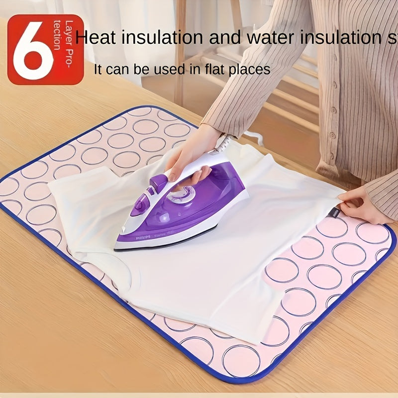 1pc Foldable Portable Ironing Mat made of Polypropylene that is Heat-Resistant and Non-Slip. Convenient for Travel and Home Use with Easy Storage, Suitable for All Surfaces.