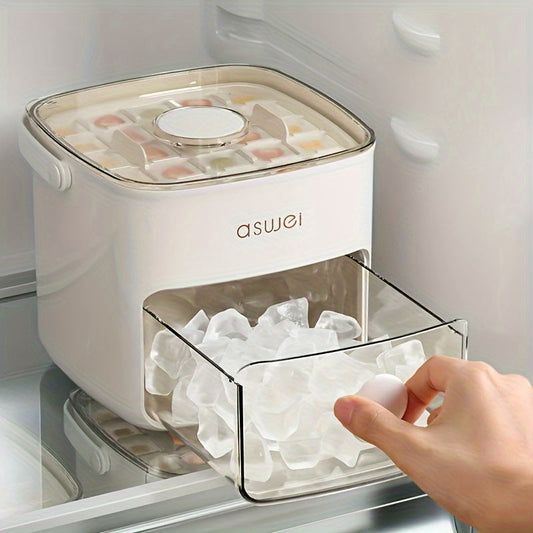 Introducing the Food-Safe Ice Cube Tray with Double-Layer 48-Cube Mold- A Convenient Ice Maker for Creating Large Amounts of Ice. Perfect for Refrigerator Use, Crafted from Non-Toxic Materials, Ideal for Home and Party Use, a Must-Have for Holiday