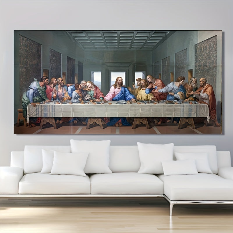 1pc Frameless Canvas Wall Art of "The Last Supper" by Leonardo Da Vinci - Vivid, Waterproof Print for Modern Living Room Decor