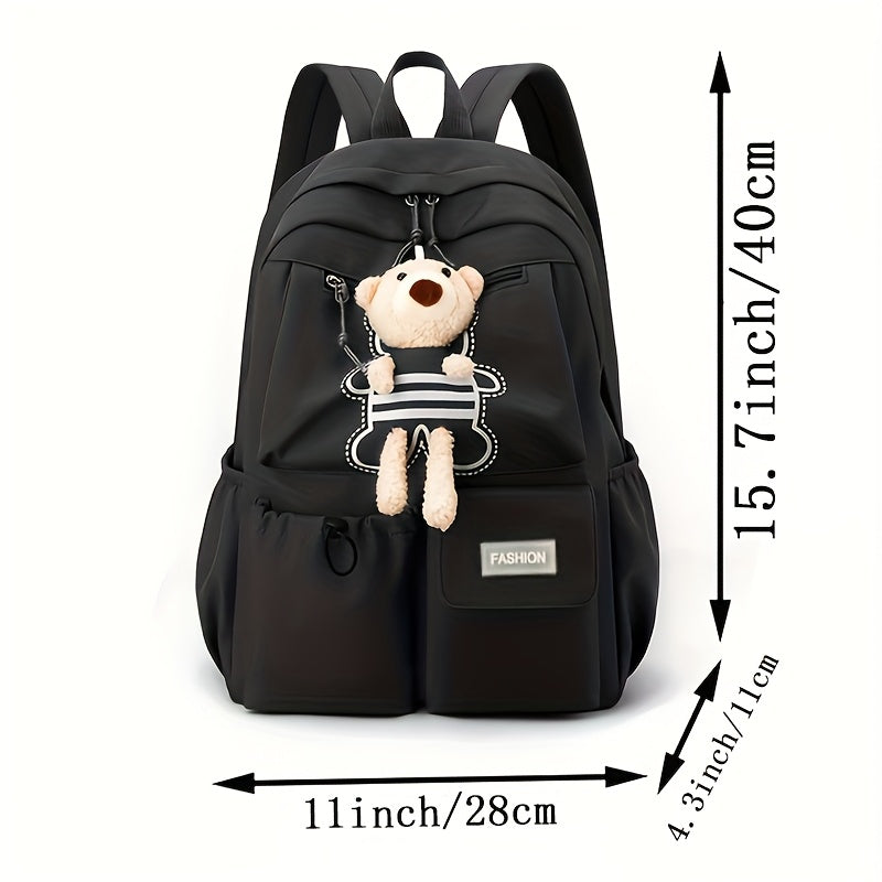 Trendy Korean backpack, perfect for students in middle and high school, captures youthful spirit.