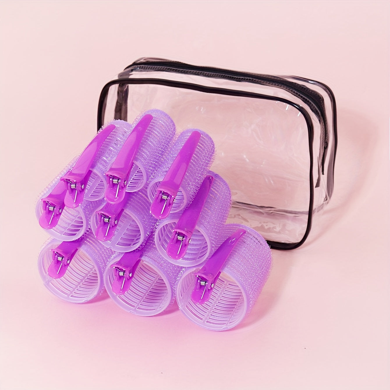 19pc Heatless Curler Set with DIY Styling Curlers, 9 Curlers, 9 Clips, Storage Bag, Portable Hair Styling Tools