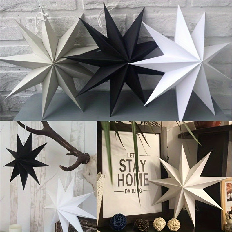 Christmas Nine-pointed Star Party Decorations, Suitable for Weddings, Birthdays, Shopping Malls, Festivals, and Origami Pendants. Available in 1, 3, 5, or 9 pieces.