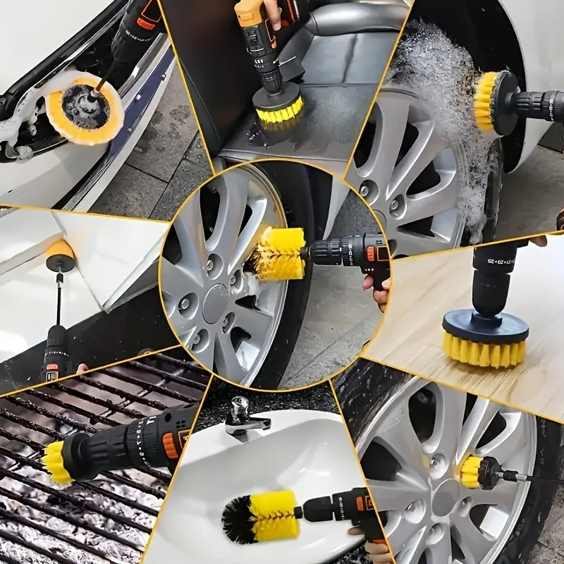 Set of 15 Drill Brush Attachments, includes Multi-Purpose Scrub Pads and Buffing Pads, Power Scrubber with Extension. Perfect for Car Polishing, Cleaning Supplies, and ideal for use in Living Room, Bedroom, Bathroom, Toilet, Kitchen, and Patio. No