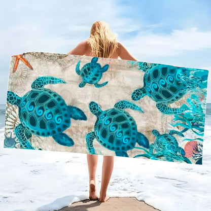 1 Turtle Beach Towel: Super absorbent, quick-drying, lightweight, and soft. Suitable for beach, swimming, outdoor camping, and travel. Ideal beach essential.