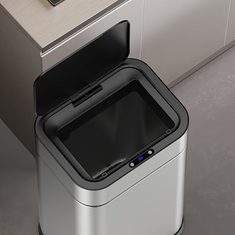 Fashionable high-end smart sensor trash can with large capacity, sealed odor-proof inner bucket and lid. Infrared sensor + kick automatic function. Suitable for various areas in the home