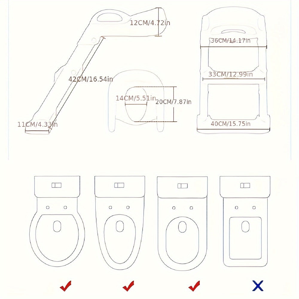 Children's Toilet Seat Ring Holder: Boys and Girls Baby Toilet Assistant Stool Mat, Folding Stair Style for Children's Home