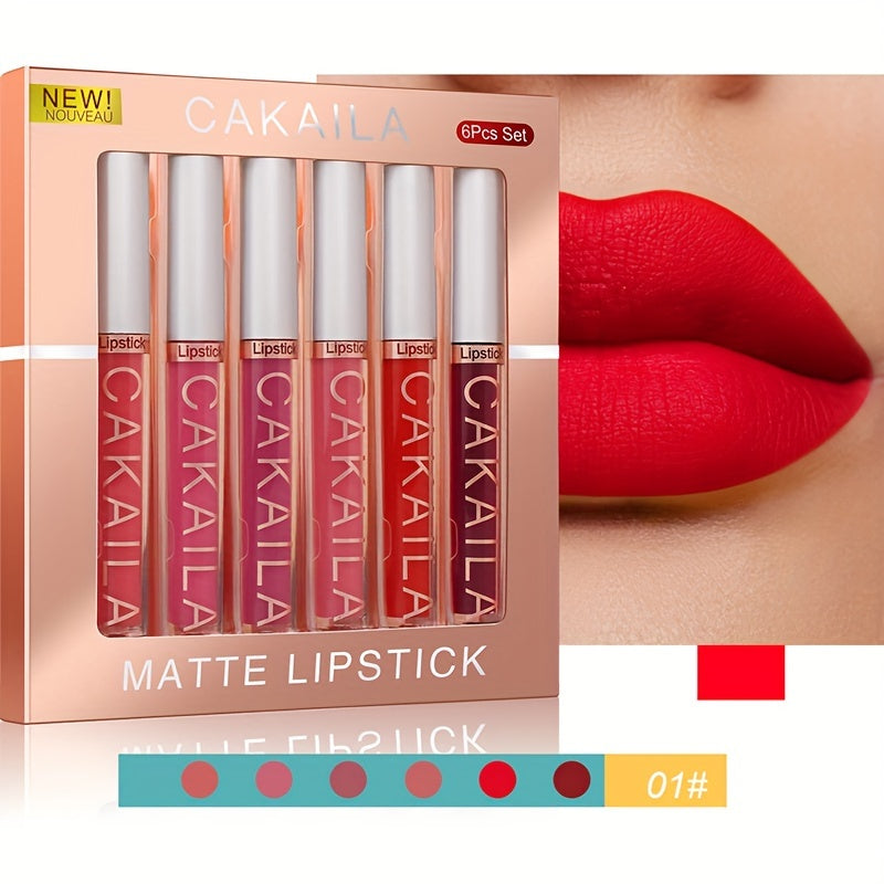 CAKAILA 6-Color long-lasting and waterproof lip gloss set for women.